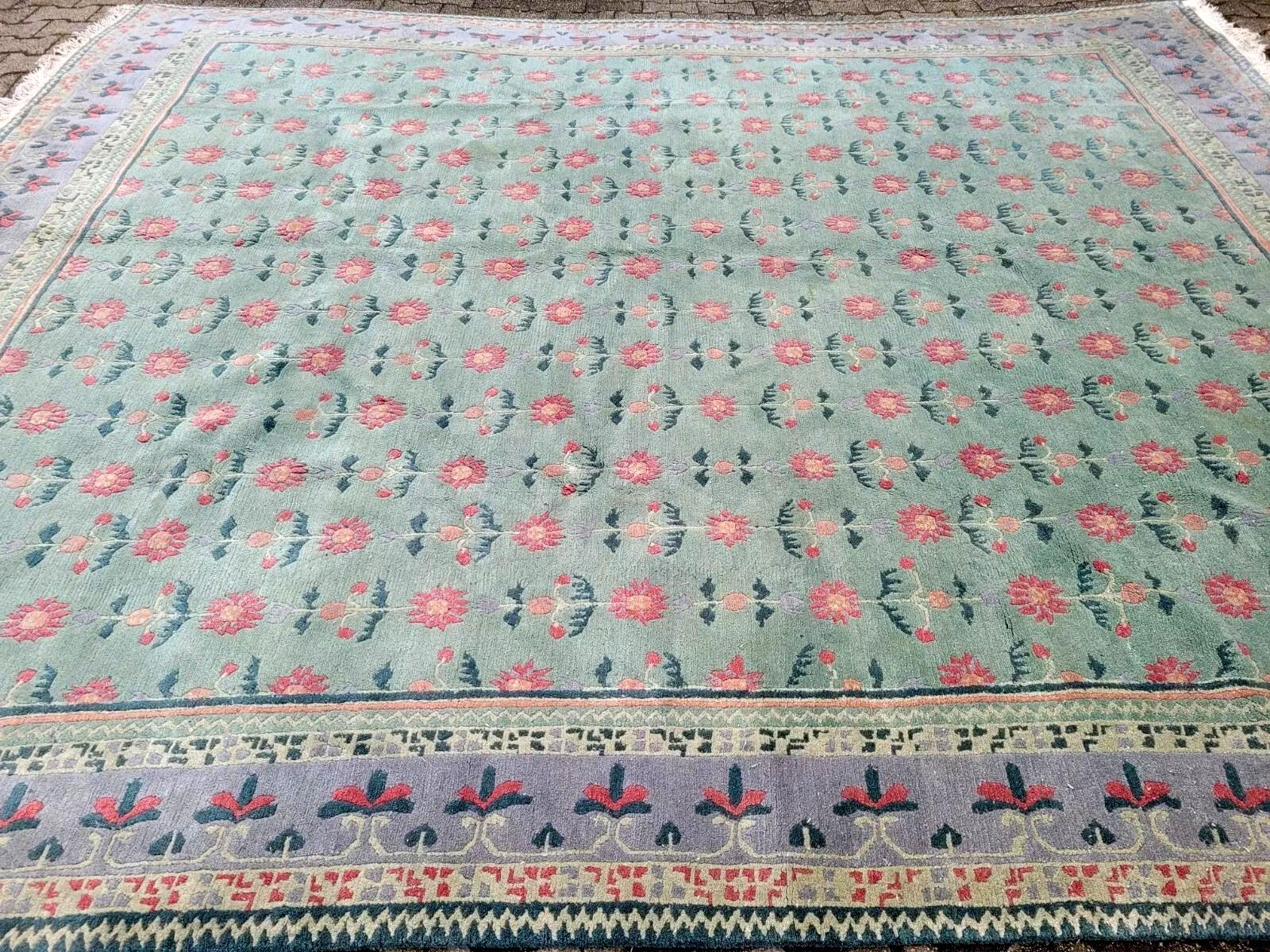 Tapis tibétain Khaden vintage fait main 9.9' x 11.8' 1970 - 2K37 en vente 3