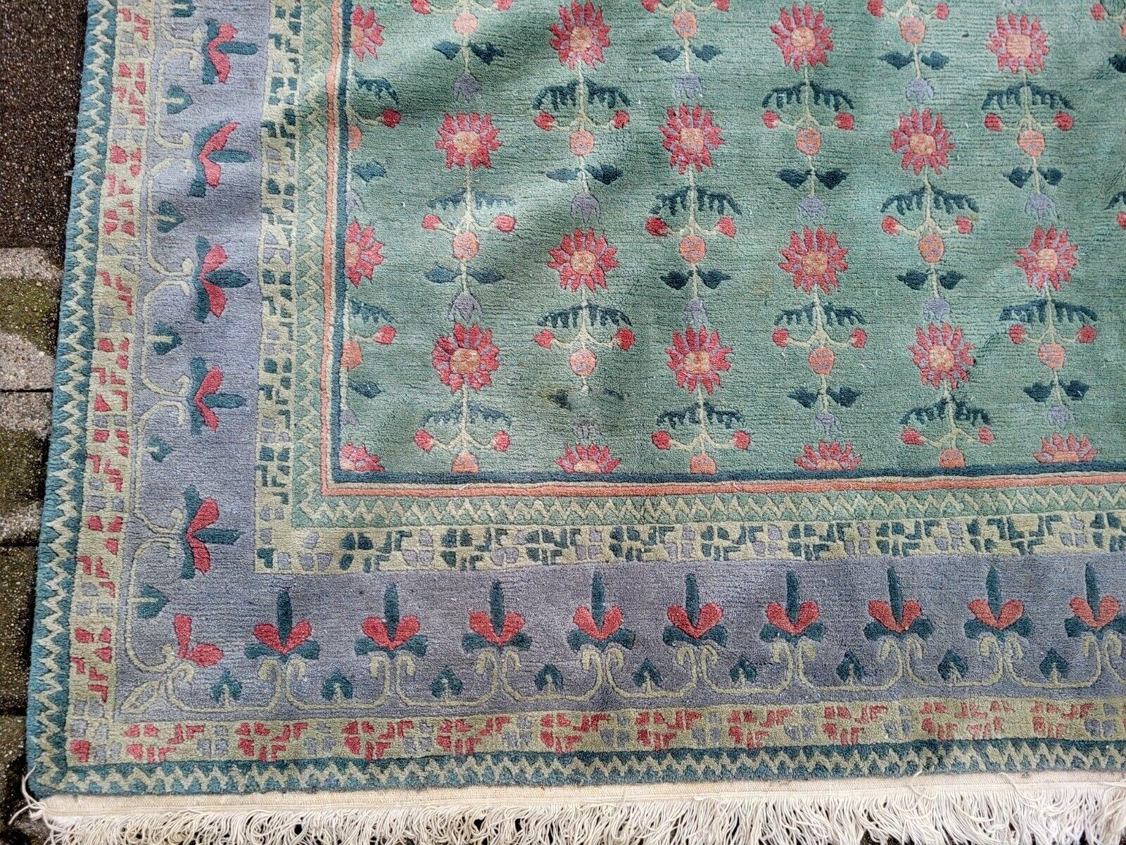 Tapis tibétain Khaden vintage fait main 9.9' x 11.8' 1970 - 2K37 en vente 6