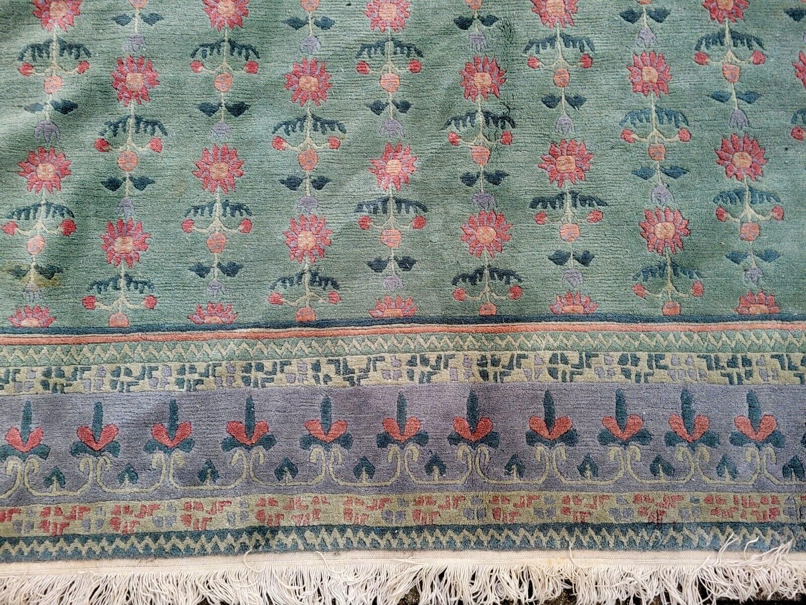 Tapis tibétain Khaden vintage fait main 9.9' x 11.8' 1970 - 2K37 en vente 7