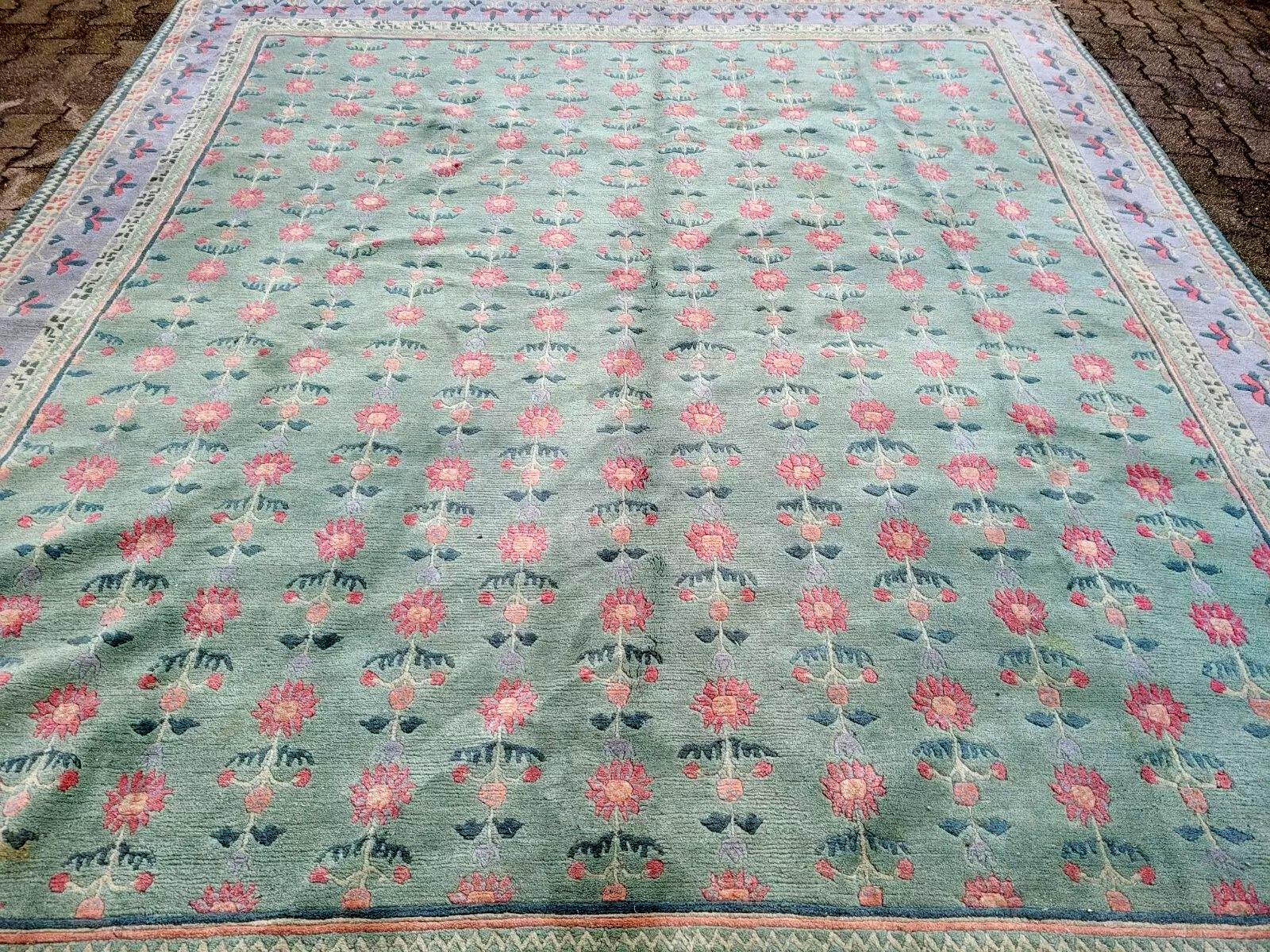 Noué à la main Tapis tibétain Khaden vintage fait main 9.9' x 11.8' 1970 - 2K37 en vente