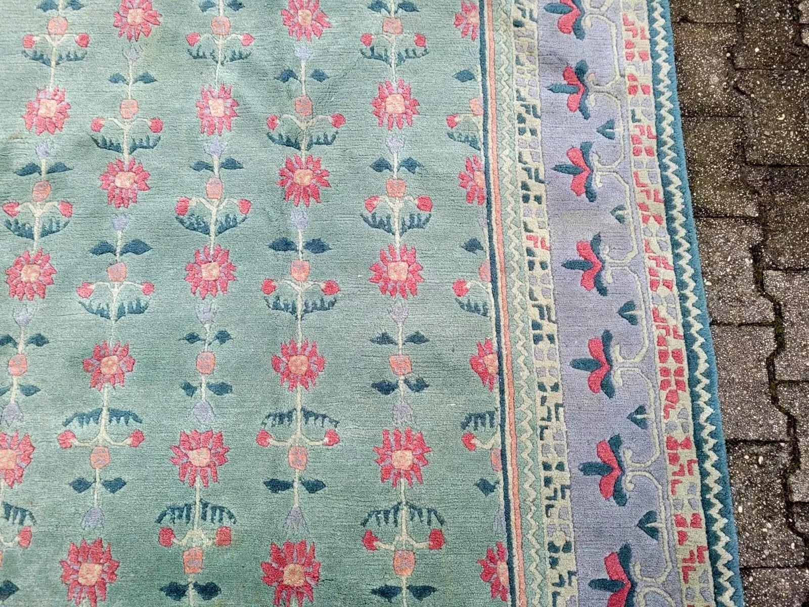 Laine Tapis tibétain Khaden vintage fait main 9.9' x 11.8' 1970 - 2K37 en vente