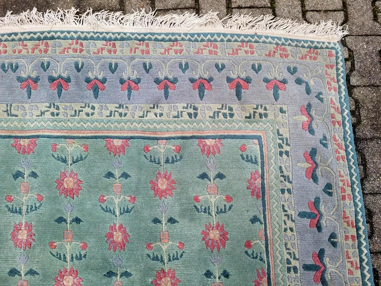 Tapis tibétain Khaden vintage fait main 9.9' x 11.8' 1970 - 2K37 en vente 1