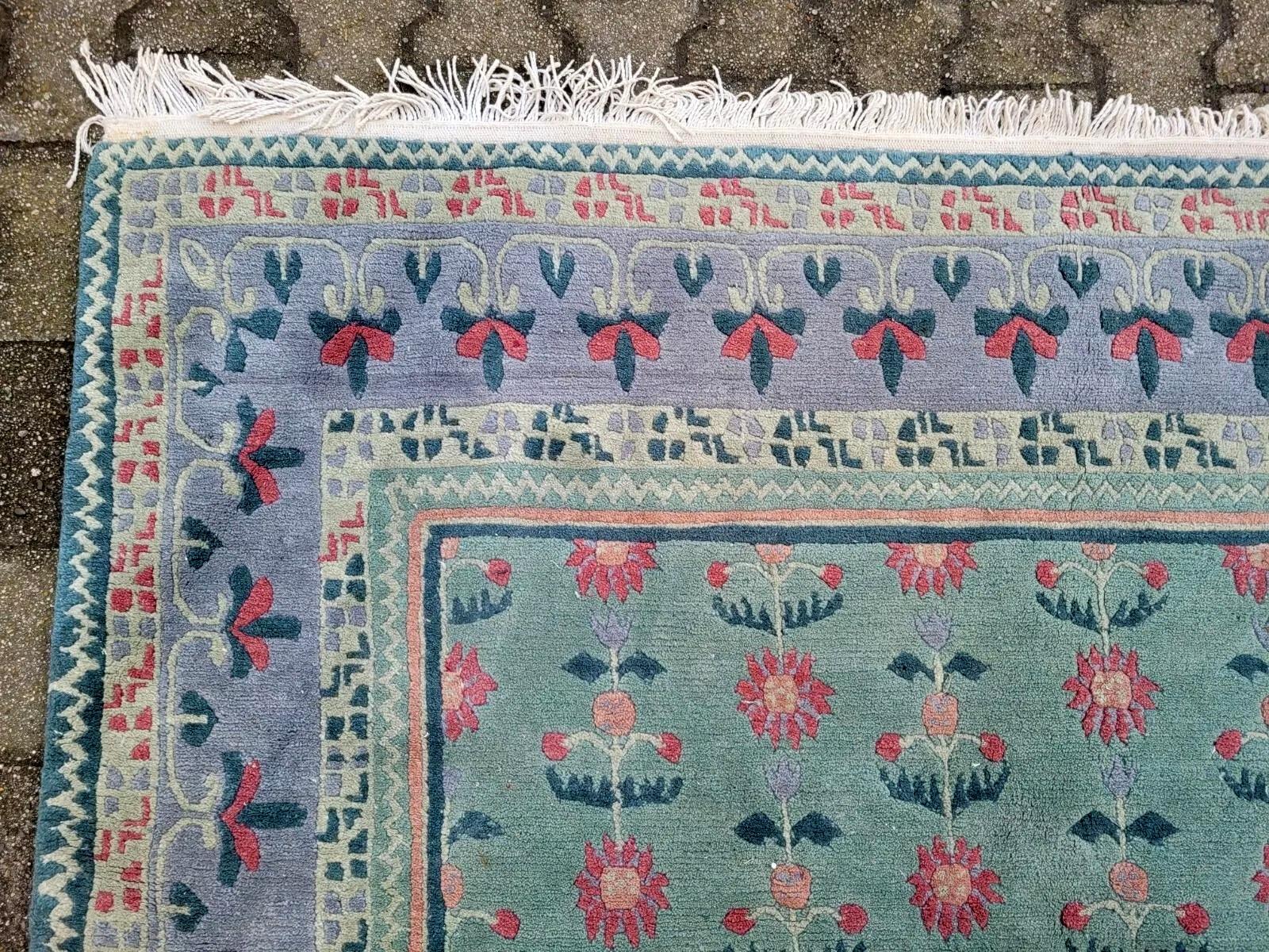 Tapis tibétain Khaden vintage fait main 9.9' x 11.8' 1970 - 2K37 en vente 2