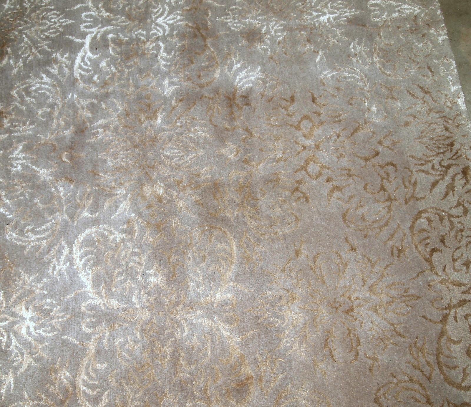 Wool Handmade Vintage Tibetan Modern Runner with Silk, 1980s, 1B770