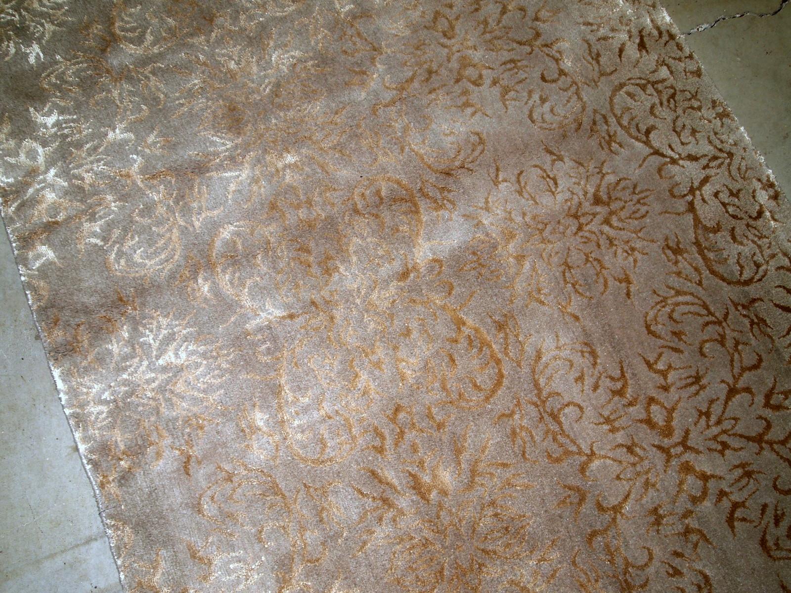 Handmade Vintage Tibetan Modern Runner with Silk, 1980s, 1B770 1