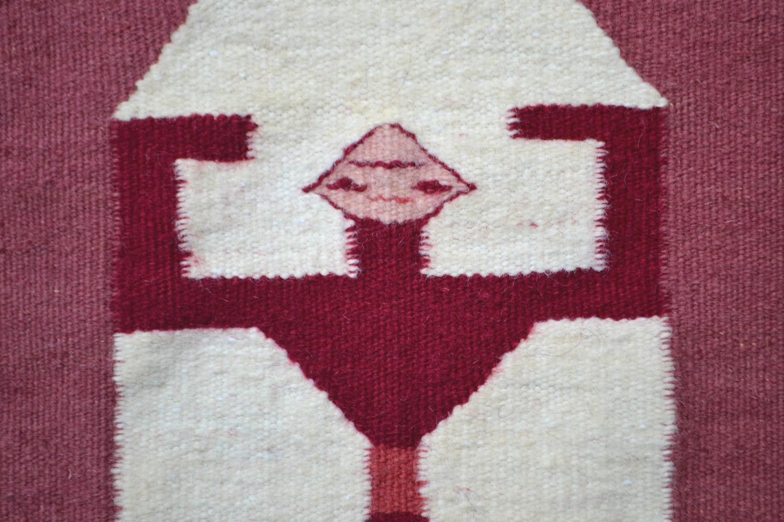 Hand-Knotted Handmade Vintage Tunisian Berber Kilim, 1960s, 1P01 For Sale