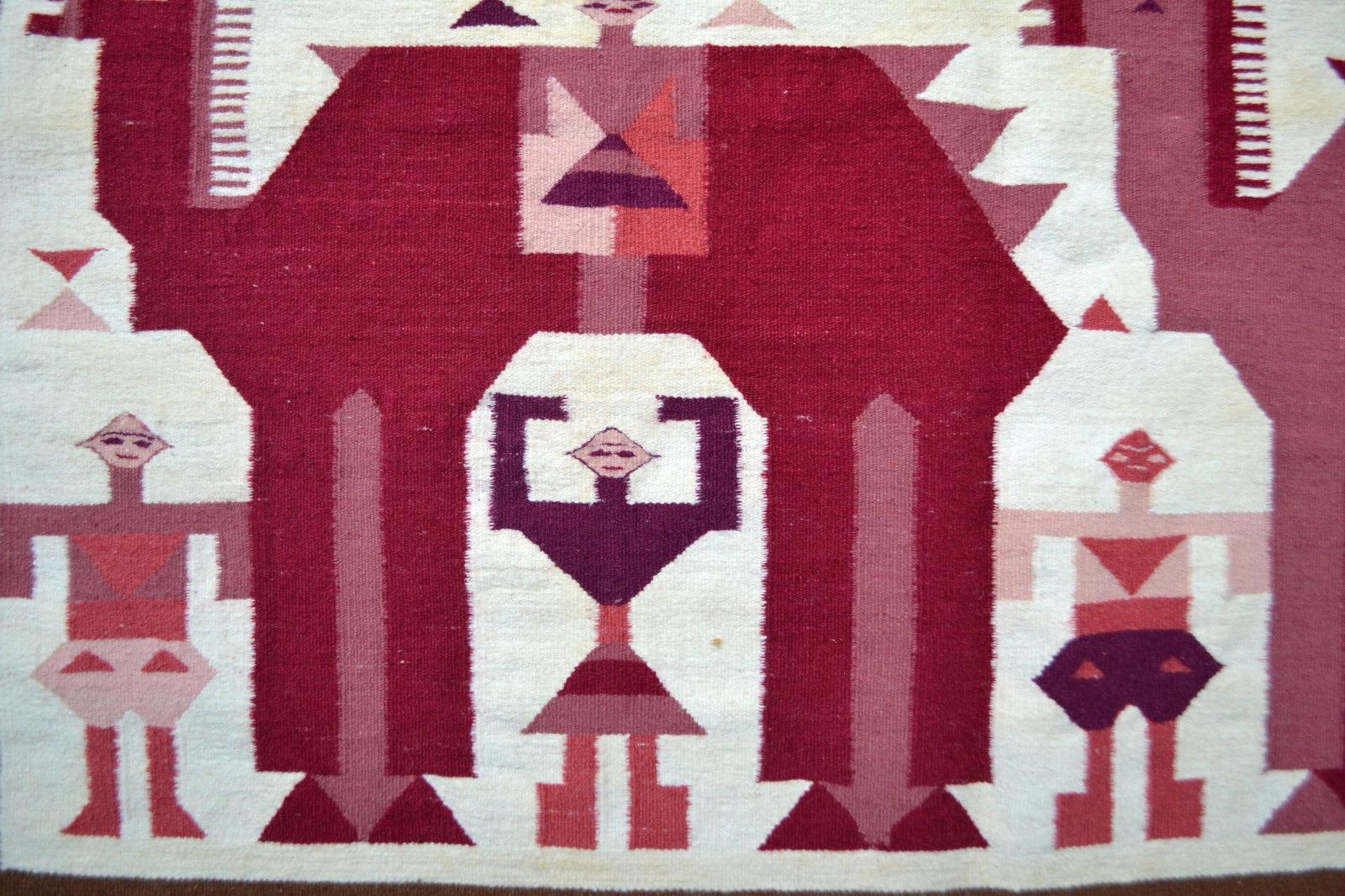 Wool Handmade Vintage Tunisian Berber Kilim, 1960s, 1P01 For Sale