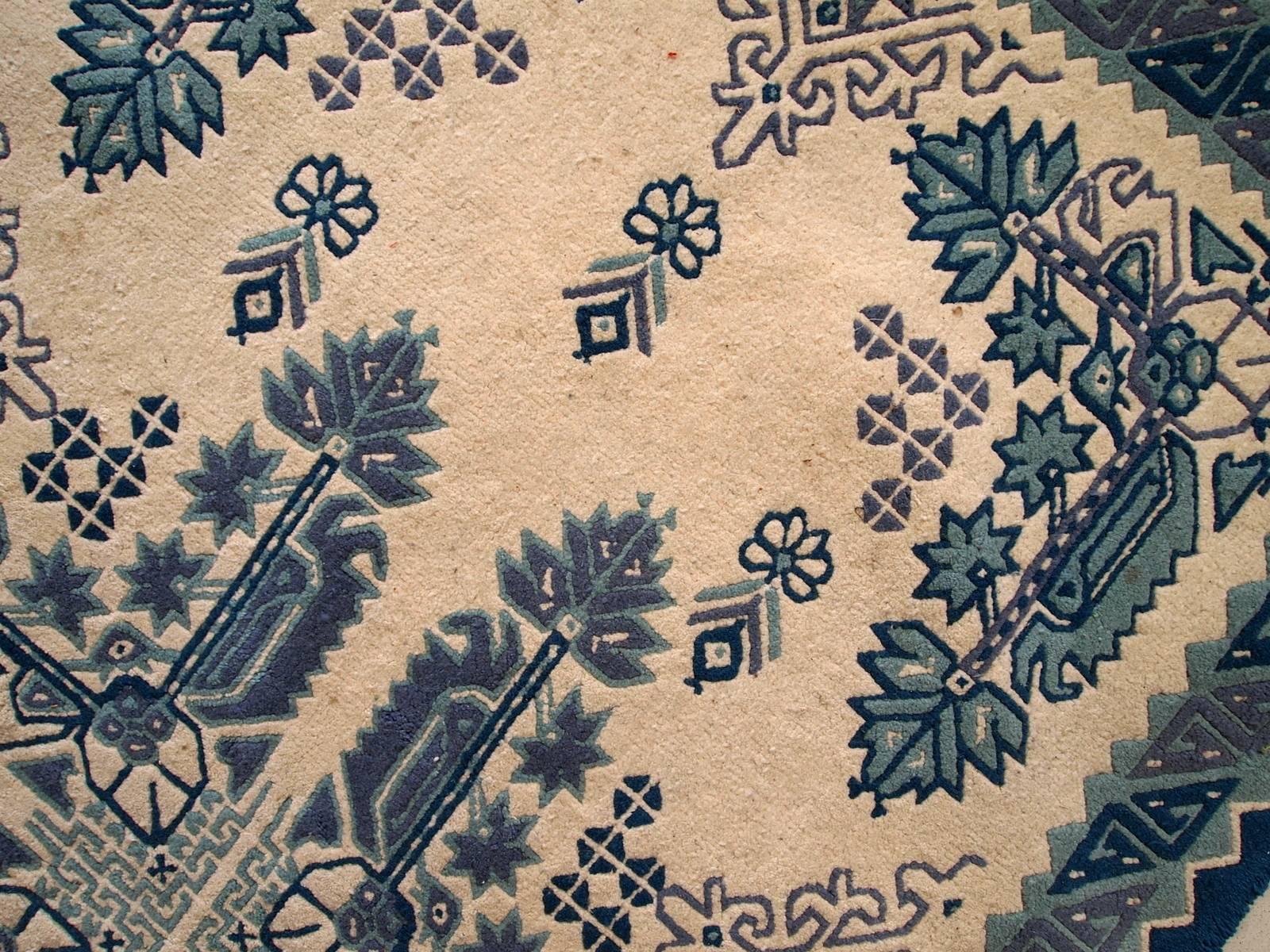 Wool Handmade Vintage Tunisian Rug, 1960s, 1C544 For Sale