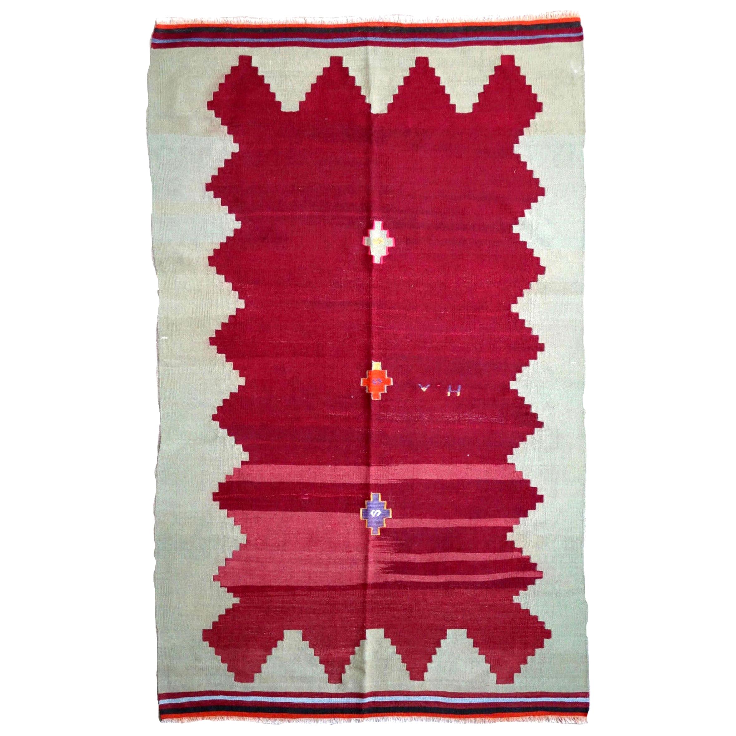 Handmade Vintage Turkish Anatolian Kilim, 1950s, 1P54 For Sale