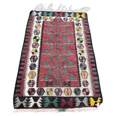 Handgefertigter türkischer Anatolischer Kelim-Teppich im Vintage-Stil 3' x 4,7', 1970er Jahre - 1S62