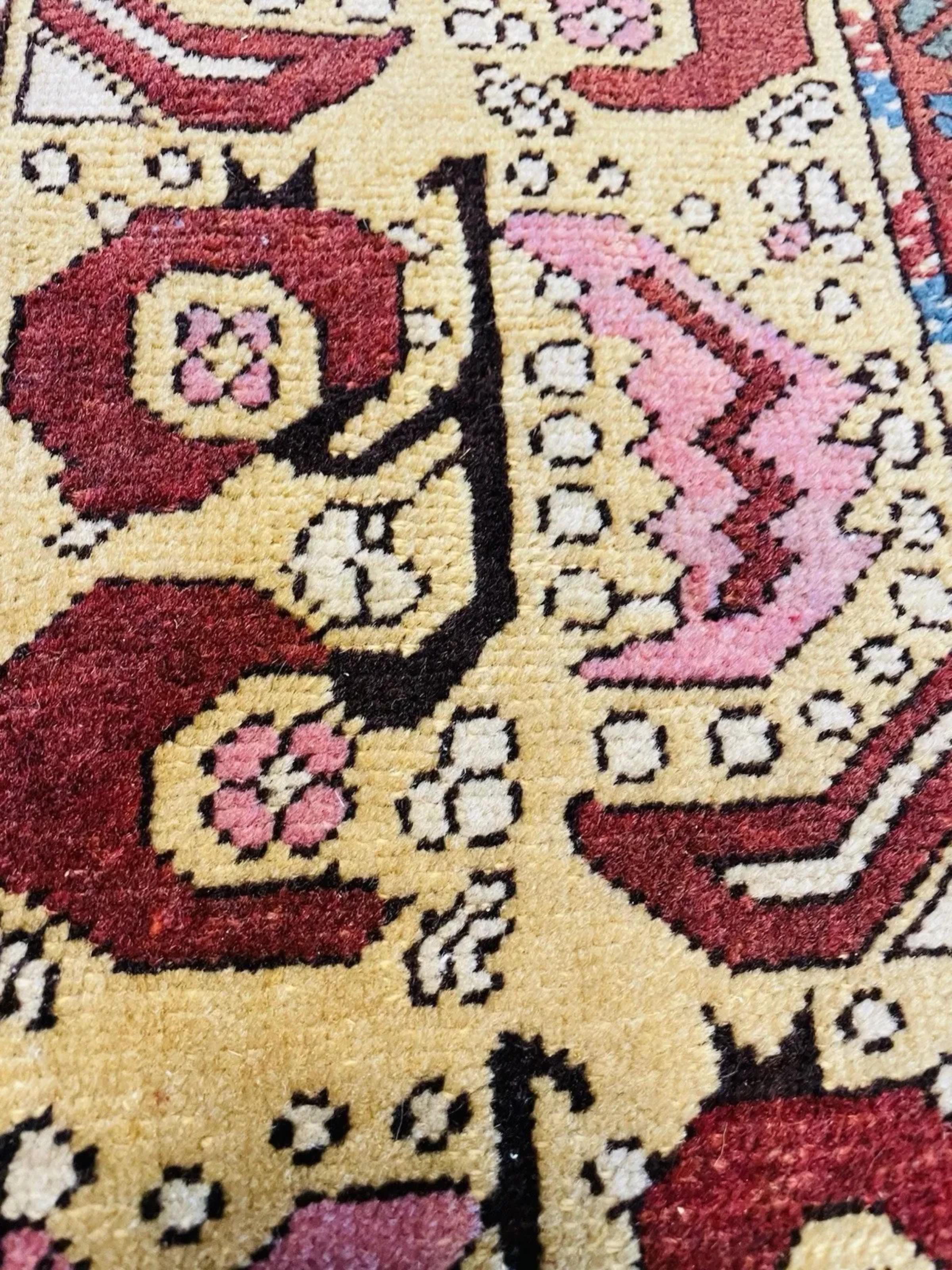 Metà XX secolo Tappeto di preghiera anatolico turco d'epoca fatto a mano 4,2' x 6,3', anni '40 - 1N105 in vendita