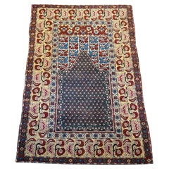 Handmade Vintage Turkish Anatolian Prayer Rug 4.2' x 6.3', 1940s - 1N105