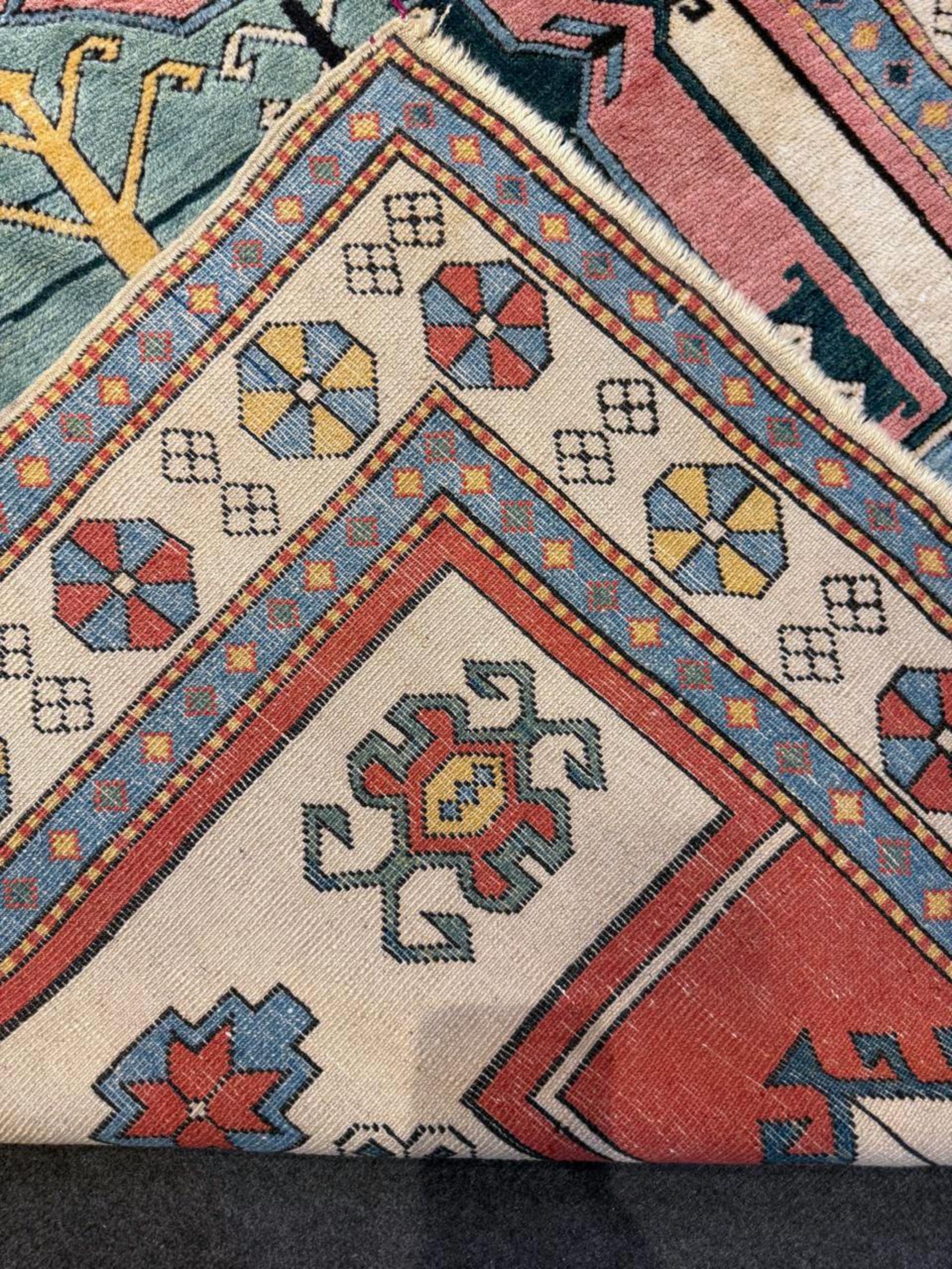 Annodato a mano Tappeto vintage turco anatolico fatto a mano 3,4' x 6, anni '50 - 2B1111 in vendita