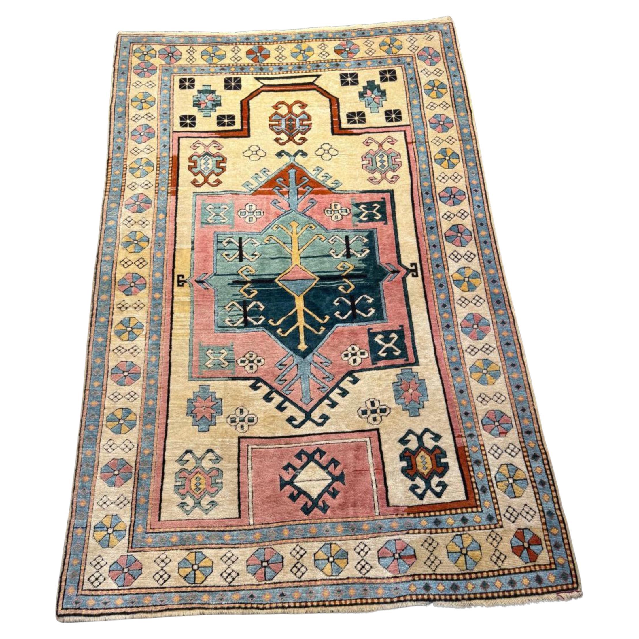 Tapis anatolien turc vintage fait main 3.4
 x 6, 1950s - 2B1111