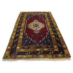 Handgefertigter türkischer Anatolischer Vintage-Teppich 3.4' x 6.2' 1970er Jahre - 1K27