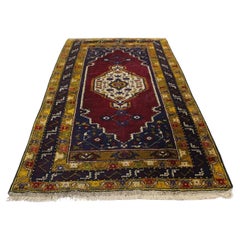 Tapis turc d'Anatolie vintage fait à la main 3,4' x 6,2' 1970 - 1K27