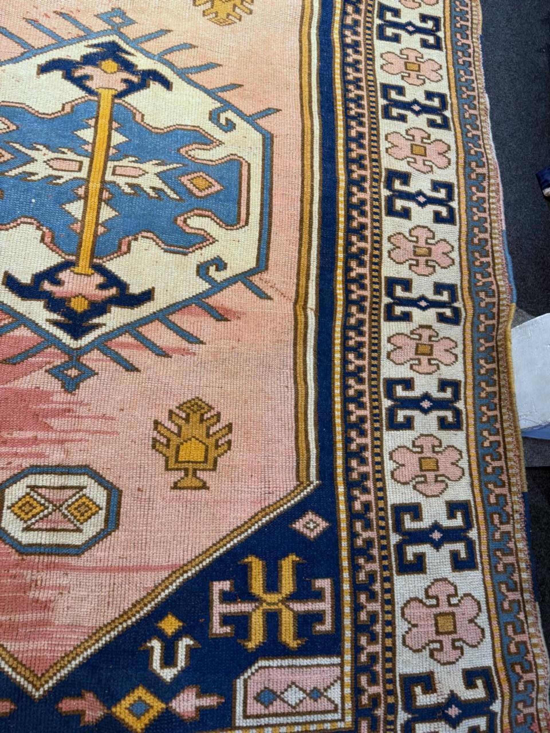 Annodato a mano Tappeto anatolico turco d'epoca fatto a mano 5,4' x 7,11, anni '50 - 2B1110 in vendita