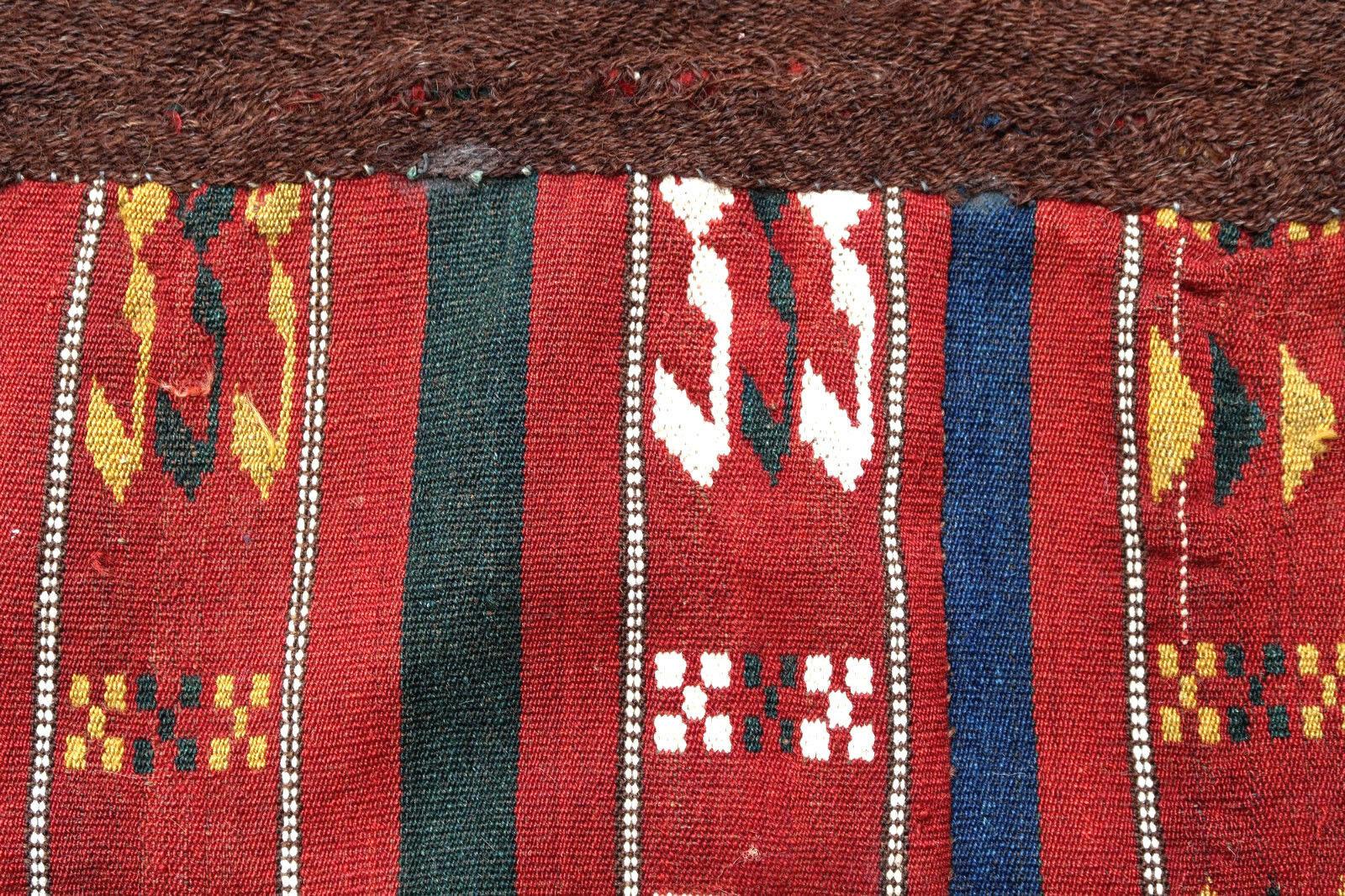 Hand-Knotted Handmade Vintage Turkish Anatolian Saddle Bag, 1900s, 1P72 For Sale