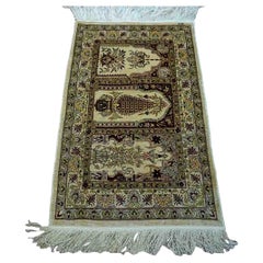 Tapis turc Hereke vintage fait à la main, années 1970, 1D04