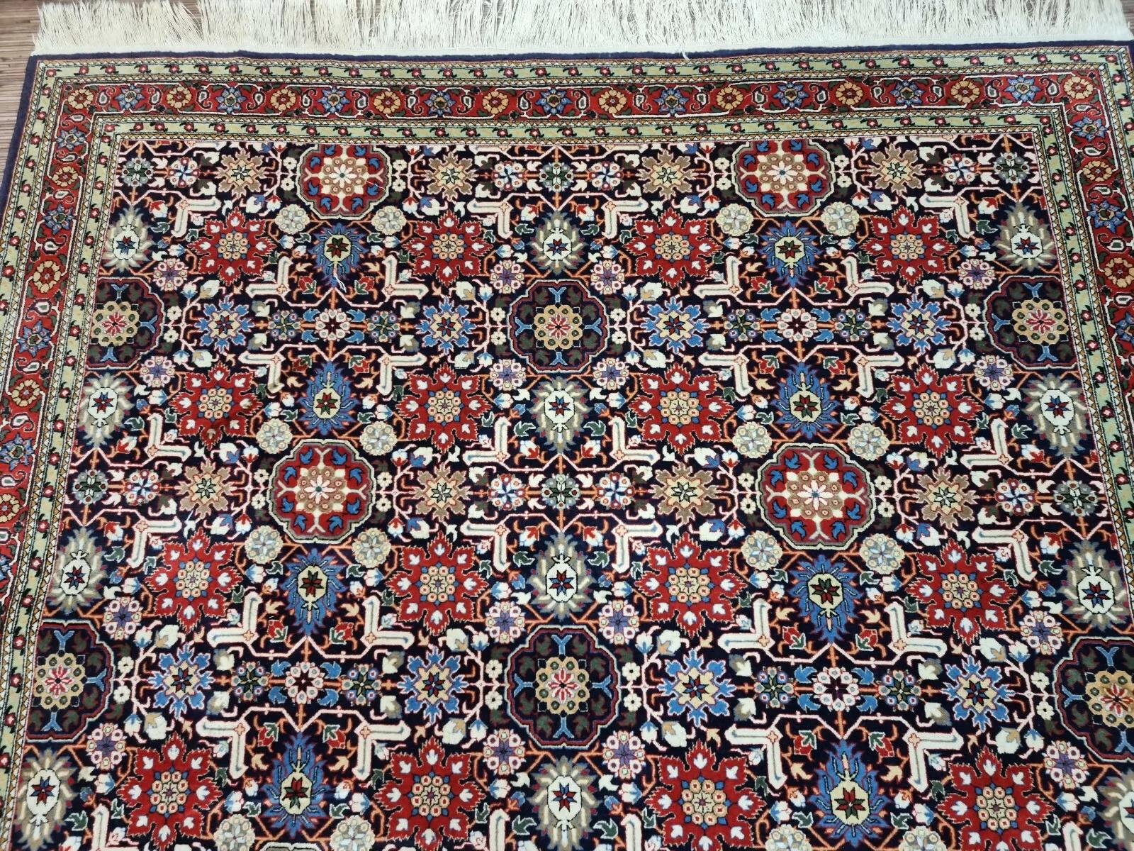 Wool Handmade Vintage Turkish Hereke Rug 6.7' x 10.1' 1980s - 1D193 For Sale