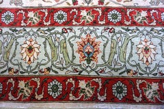 Handmade Vintage Turkish Hereke Silk Prayer Rug, 1970s, 1D16