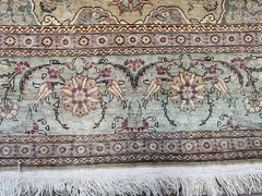 Handmade Vintage Turkish Hereke Silk Prayer Rug 3.2' x 4.8', 1970s - 1D127
