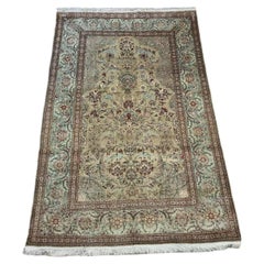 Handgefertigter türkischer Hereke-Seiden-Gebetteppich im Vintage-Stil 3,2' x 4,8', 1970er Jahre - 1D127