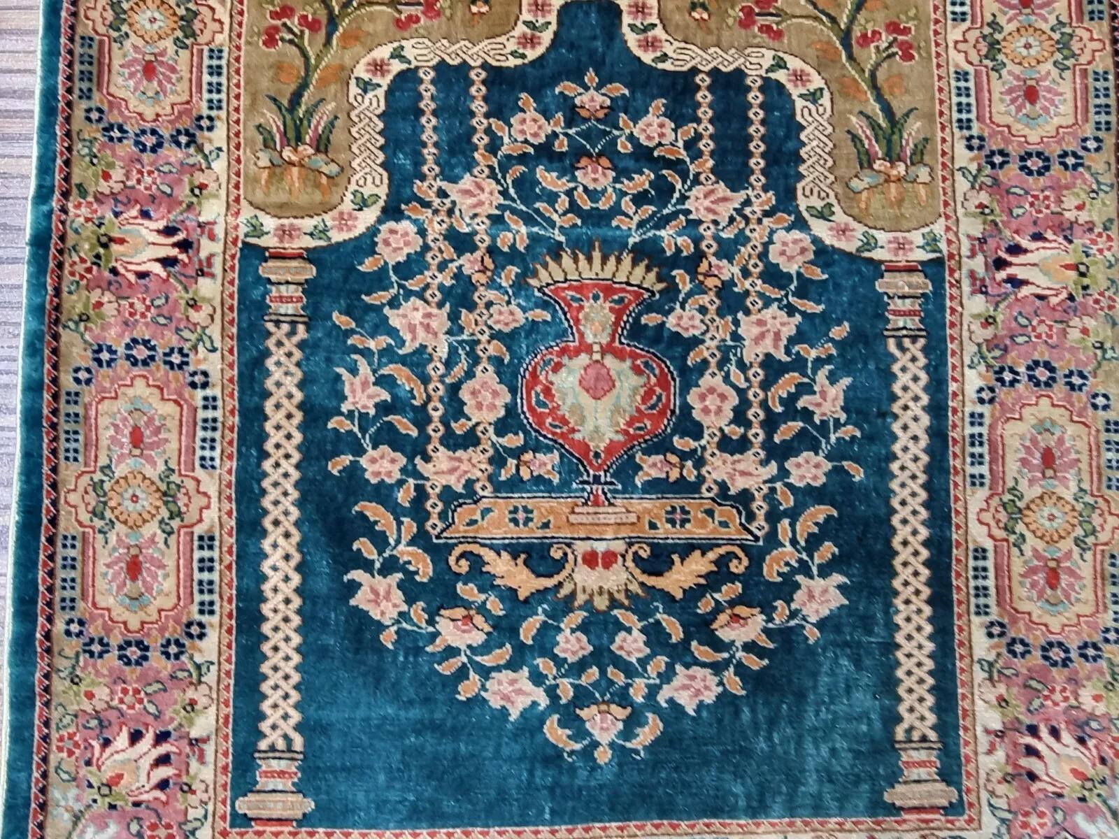 Tapis turc Hereke vintage fait à la main 13
