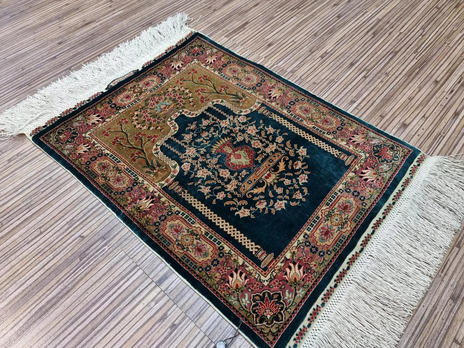 Tapis turc Hereke vintage fait à la main 13