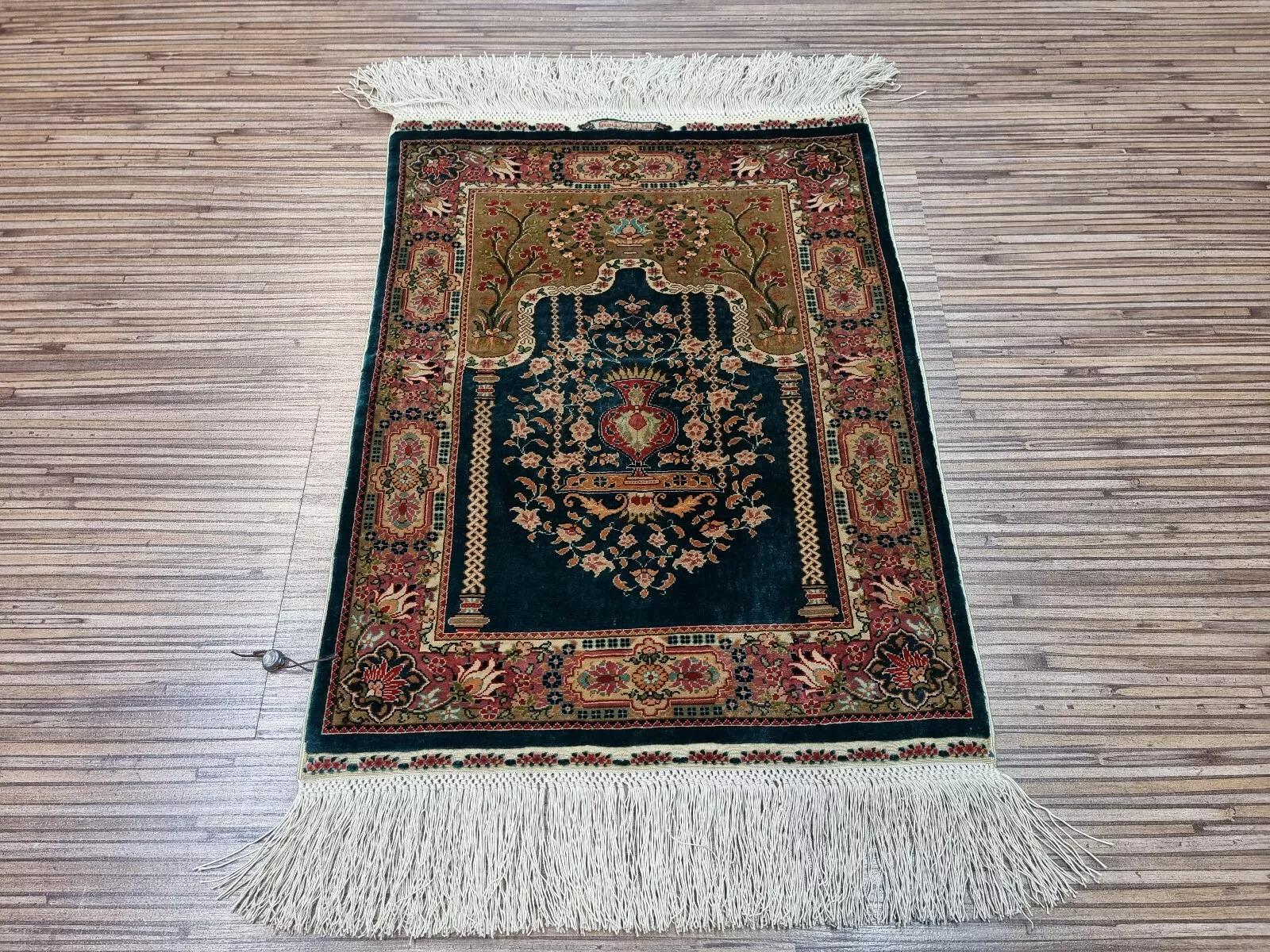 Tapis turc Hereke vintage fait à la main 13