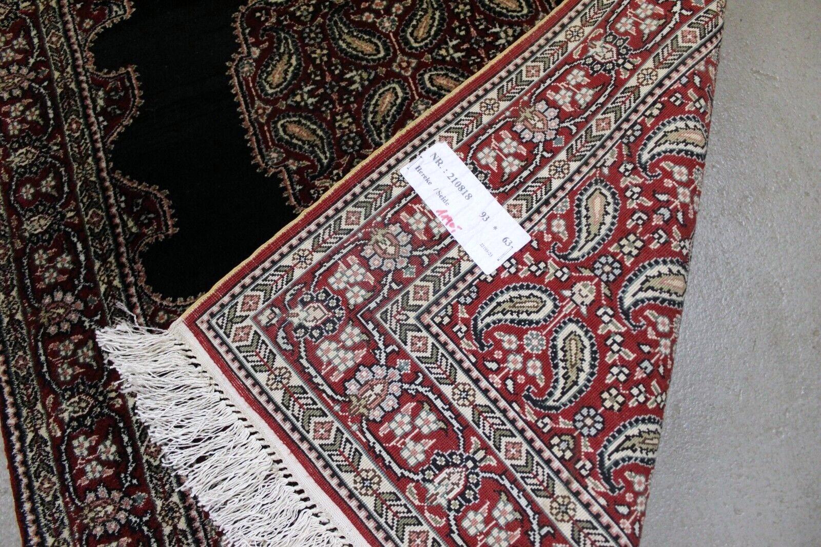 Noué à la main Tapis en soie Hereke vintage fait main 2.1' x 3.1', 1970 - 1K12 en vente