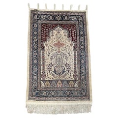 Handmade Vintage Turkish Hereke Silk Rug 2.2' x 3.3', 1970s - 1N53