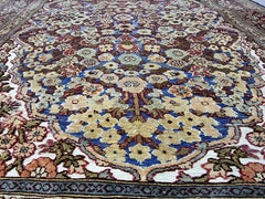 Handgefertigter türkischer Hereke-Seidenteppich im Vintage-Stil 2,3' x 3.3', 1980er Jahre - 1D133