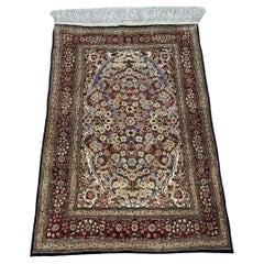 Handmade Vintage Turkish Hereke Silk Rug 2.3' x 3.3', 1980s - 1D133