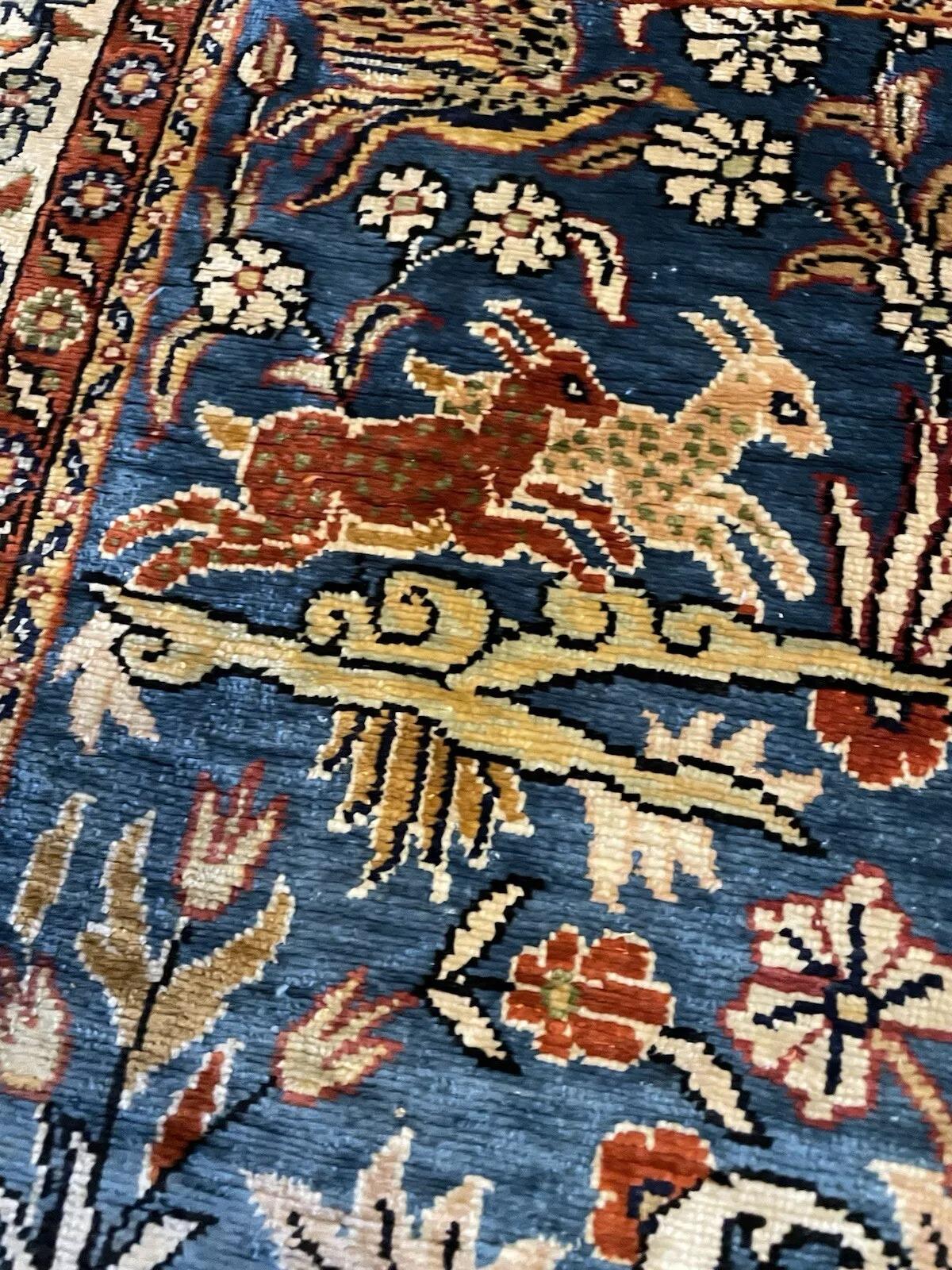Tappeto di seta turco Hereke vintage fatto a mano 2,5' x 3,6', anni '70 - 1N73 in vendita 5