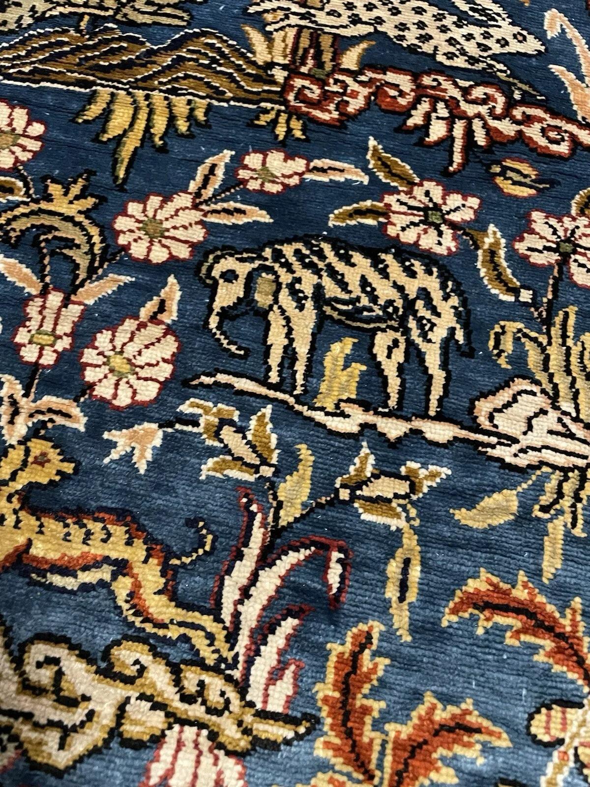 Tappeto di seta turco Hereke vintage fatto a mano 2,5' x 3,6', anni '70 - 1N73 in vendita 6