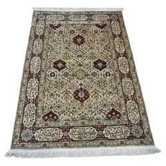 Handmade Vintage Turkish Hereke Silk Rug 3.3' x 4.7', 1960s - 1D128