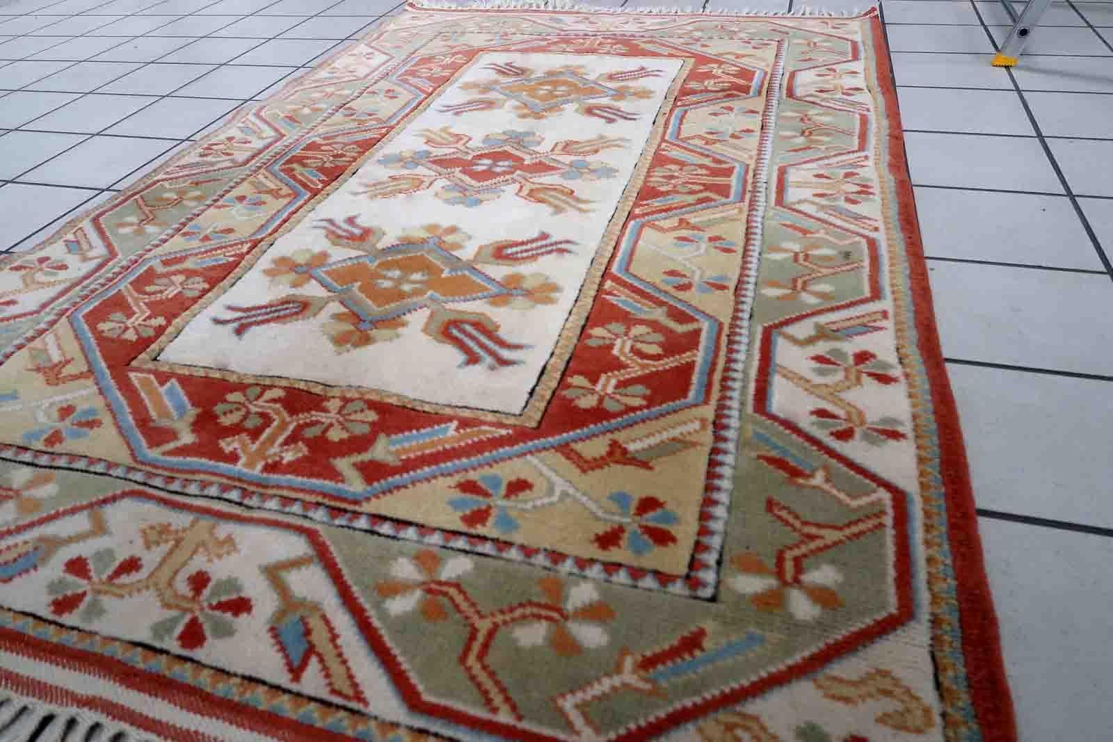 Hand-Knotted Handmade Vintage Turkish Kars Rug, 1960s, 1C911 For Sale