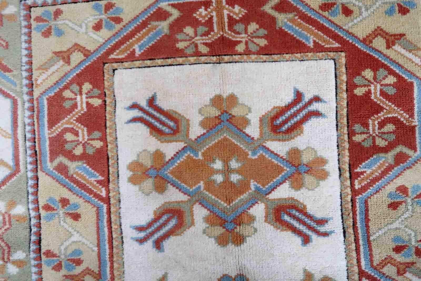Laine Tapis turc Kars vintage fait à la main, années 1960, 1C911 en vente