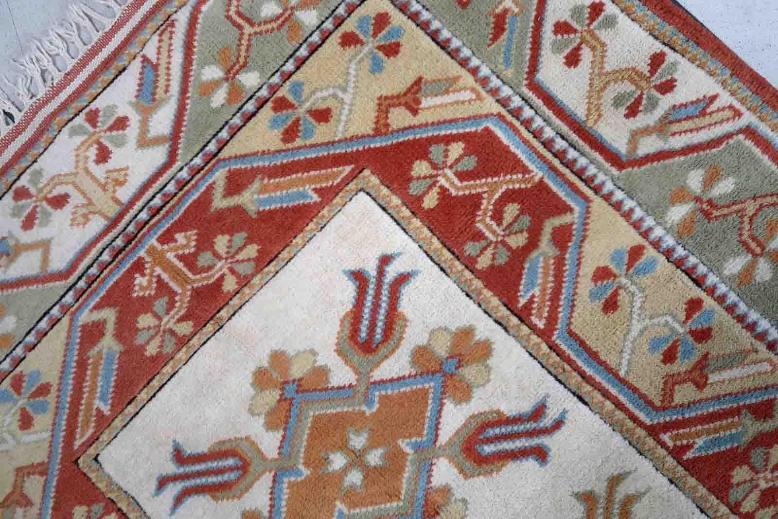 Tapis turc Kars vintage fait à la main, années 1960, 1C911 en vente 1