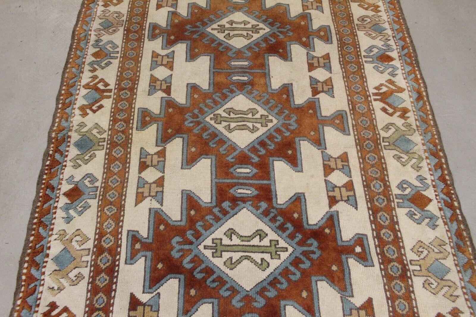 Late 20th Century Handmade Vintage Turkish Kars Rug 4.4' x 6', 1970s - 1K11