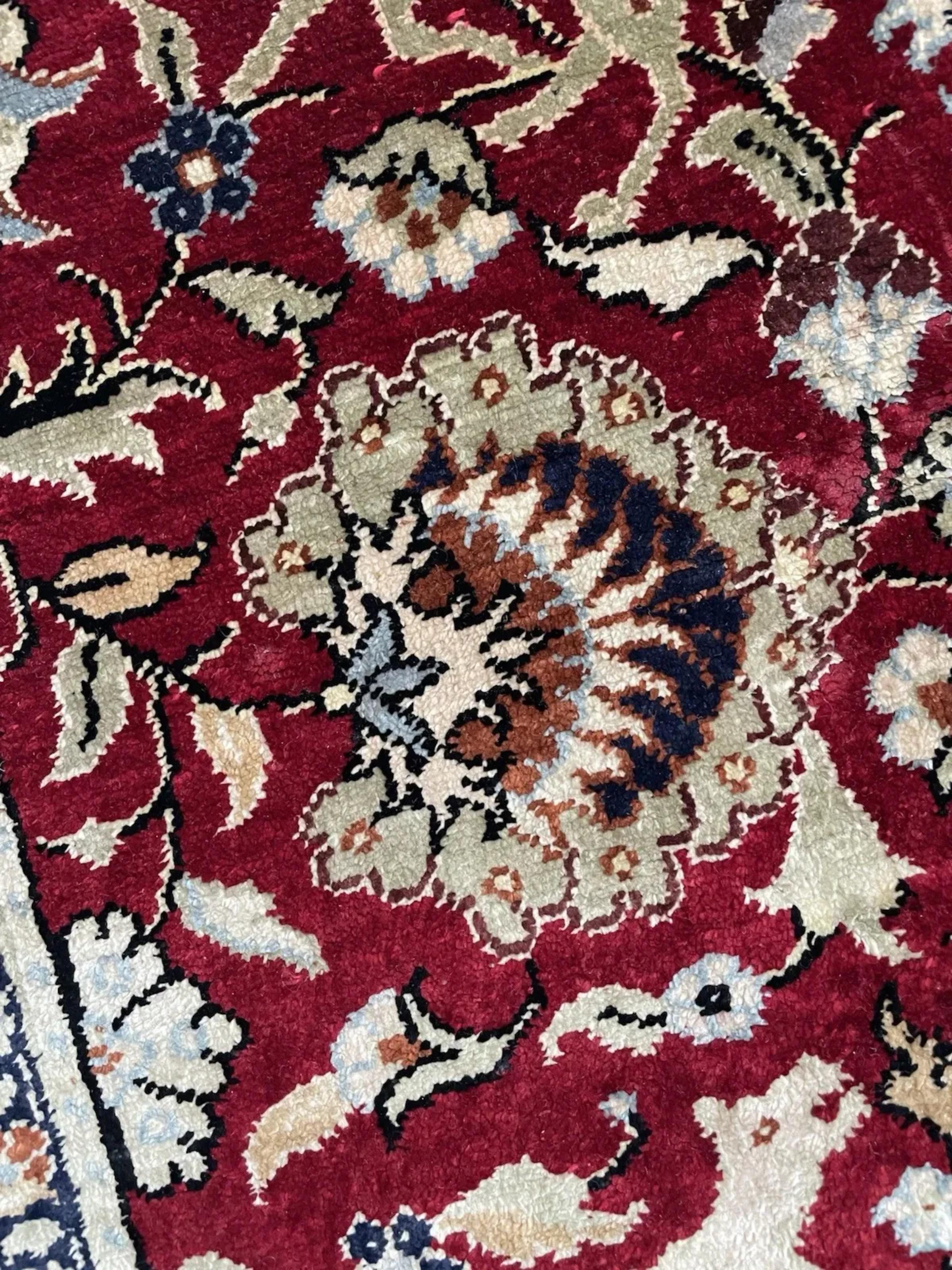 Annodato a mano Tappeto Keyseri turco d'epoca fatto a mano 2,4' x 3,7', anni '70 - 1N104 in vendita