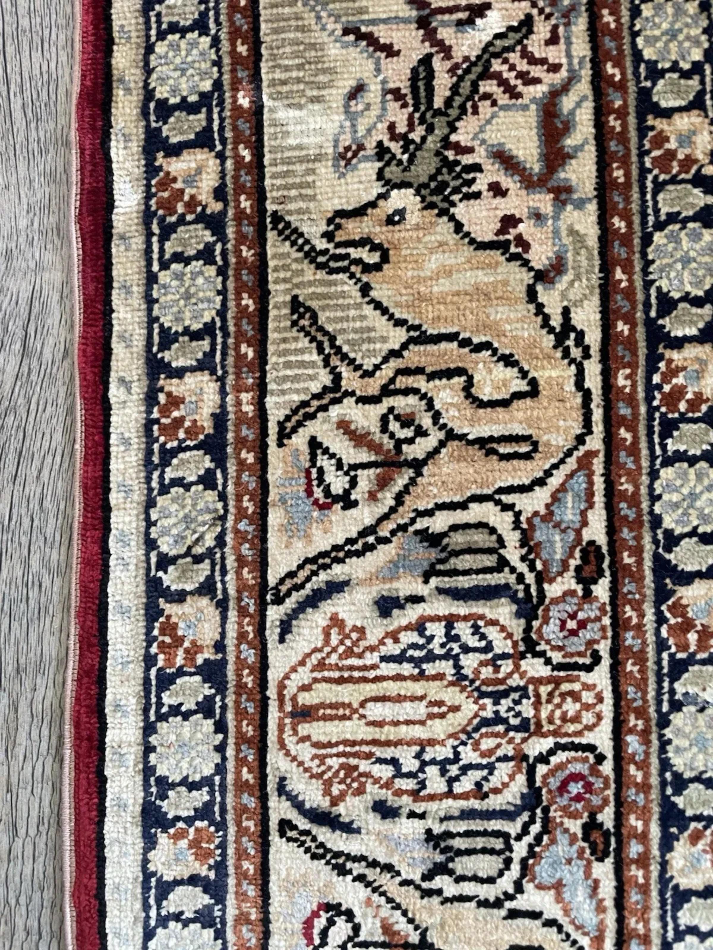 Fine XX secolo Tappeto Keyseri turco d'epoca fatto a mano 2,4' x 3,7', anni '70 - 1N104 in vendita