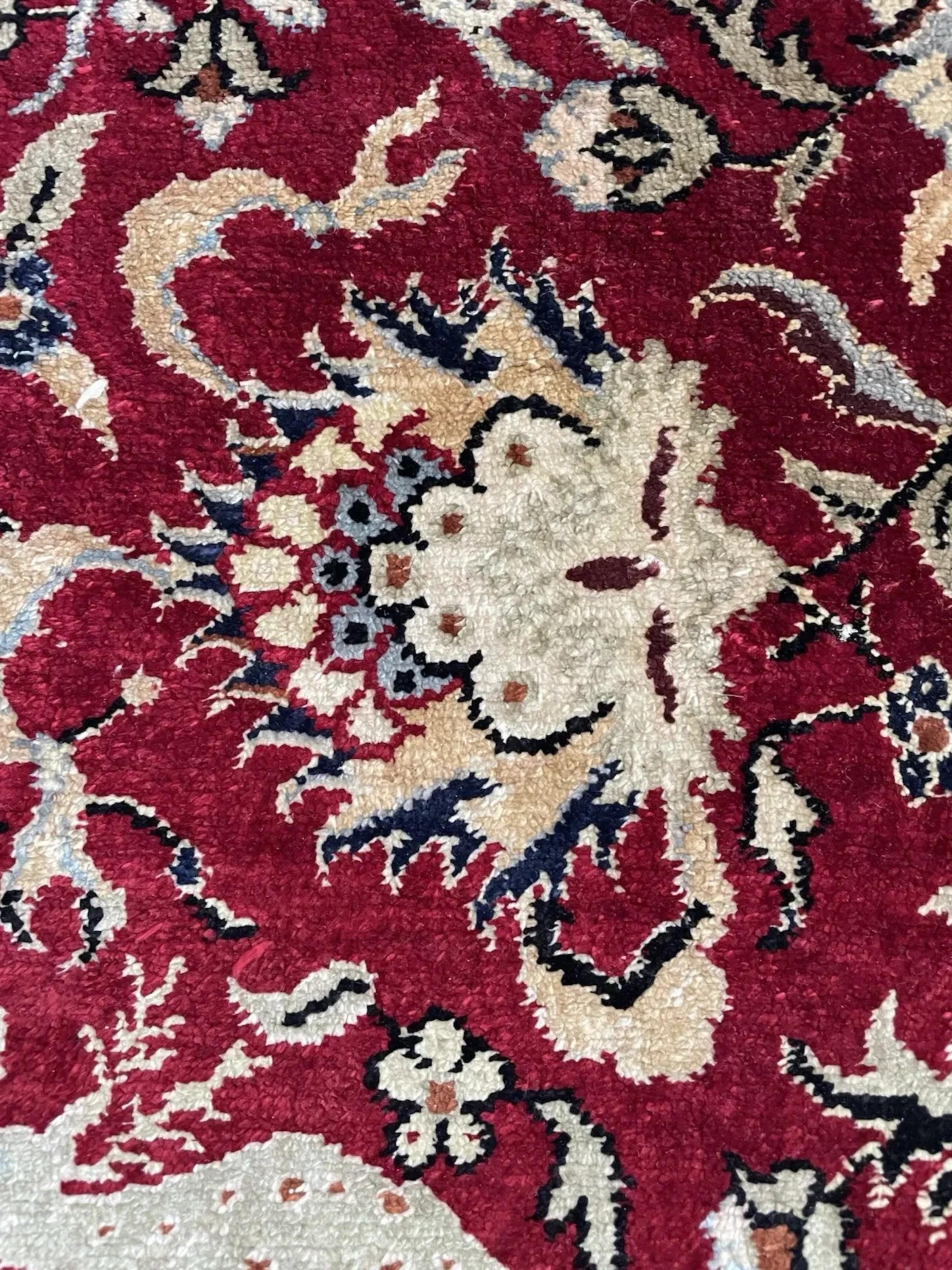 Seta Tappeto Keyseri turco d'epoca fatto a mano 2,4' x 3,7', anni '70 - 1N104 in vendita