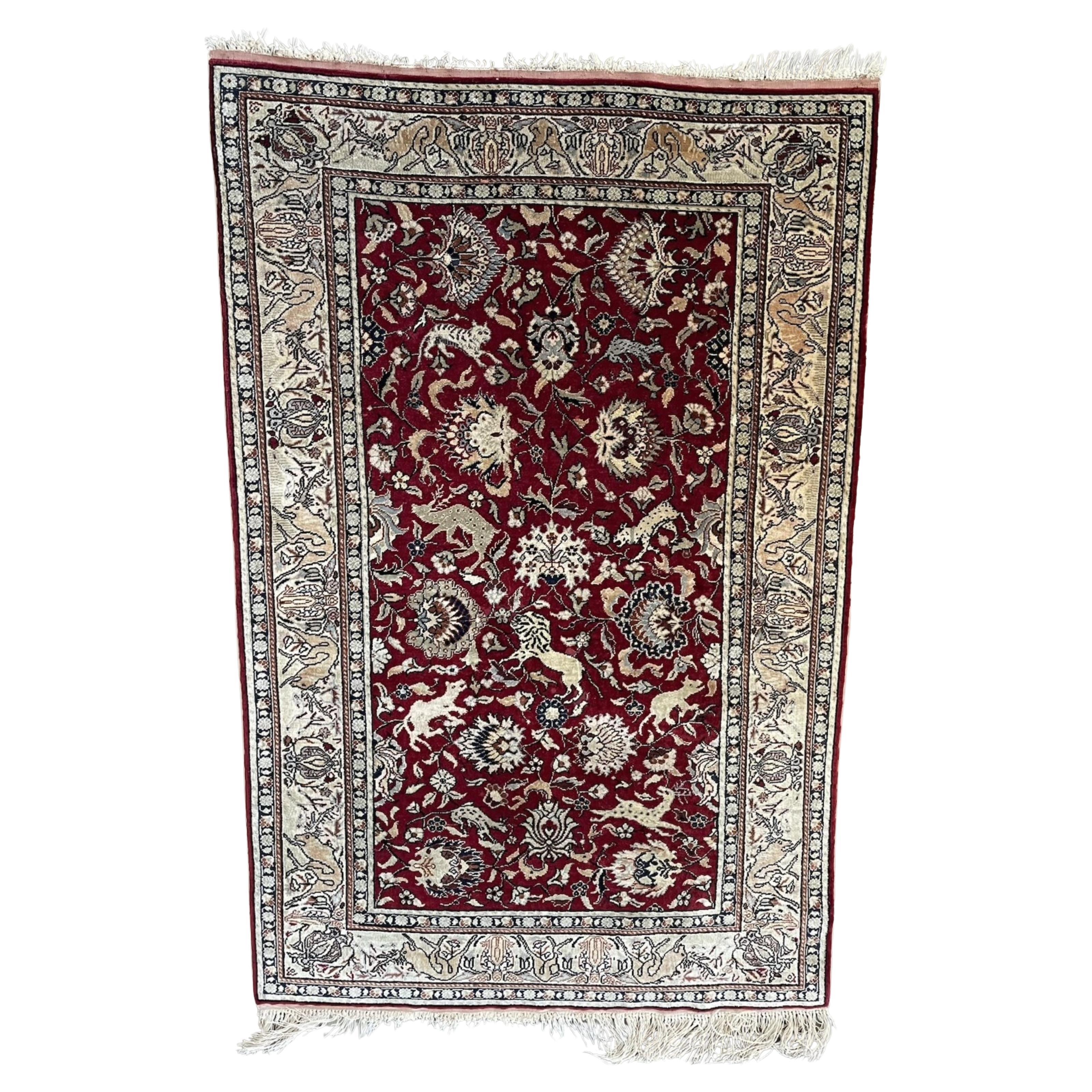 Tappeto Keyseri turco d
epoca fatto a mano 2,4
 x 3,7
, anni 
70 - 1N104