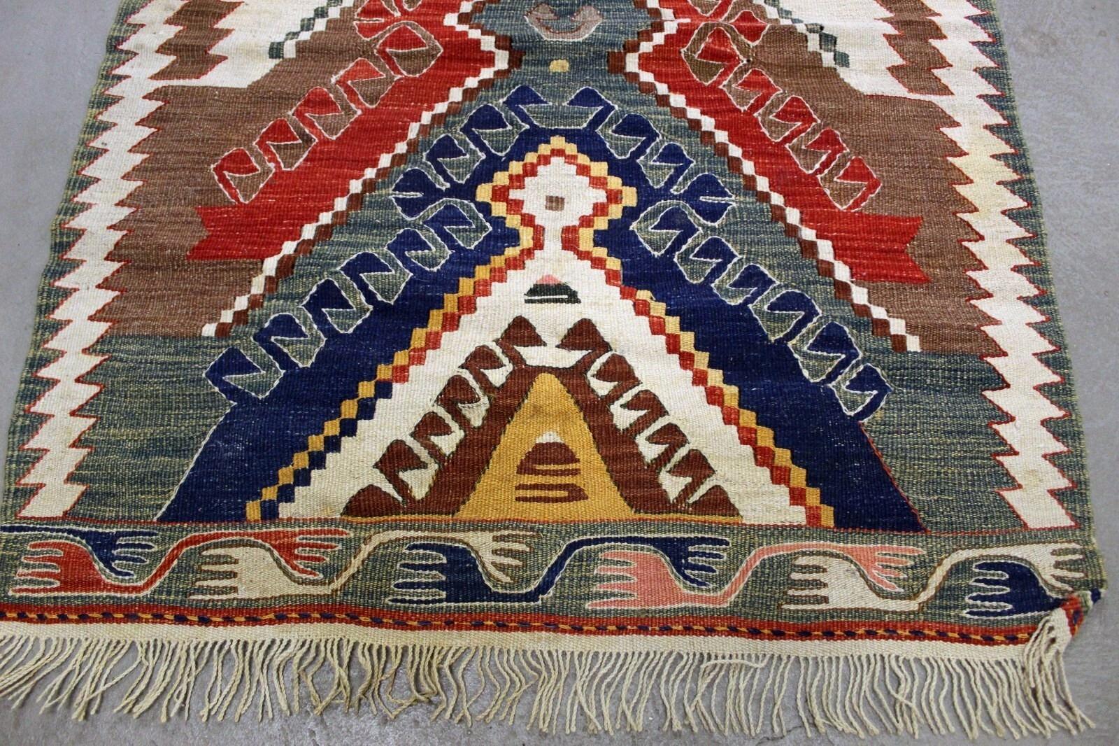 Noué à la main Rug & Kilim turc vintage fait main 3.1' x 3.11, 1960s - 1K06 en vente
