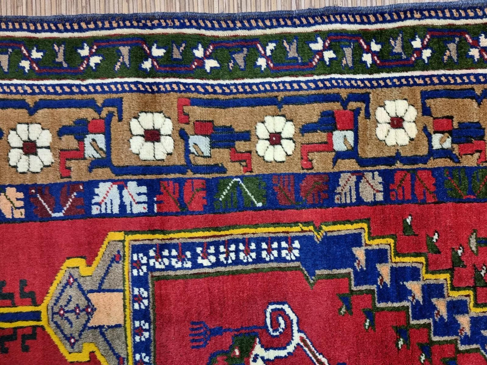 Handmade Vintage Turkish Konya Rug 3.5' x 6' 1960s - 1D202 5