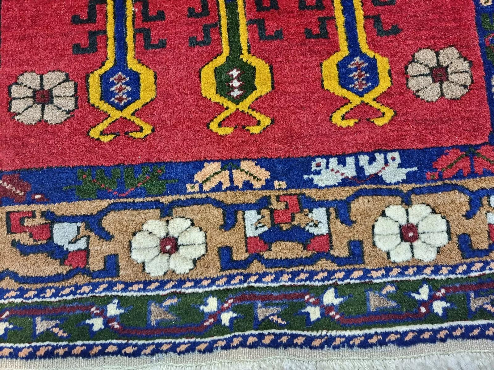 Handmade Vintage Turkish Konya Rug 3.5' x 6' 1960s - 1D202 1