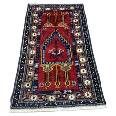 Handmade Vintage Turkish Konya Rug 3.5' x 6' 1960s - 1D202