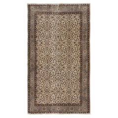 Handmade Vintage Turkish Oushak Accent Rug with All-Over Floral Design 4x6.8 ft
